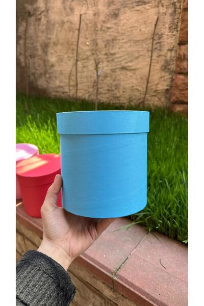 Hanedan HOME Kraft silindir Kutu 15*15cm MAVİ