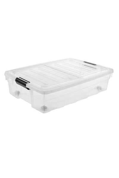 Zumzeria Transparent Plastic Storage Box with Lid 60L