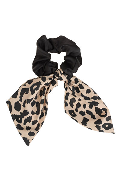 Zumzeria Elastic de păr cu panglici din satin cu imprimeu leopard pentru femei