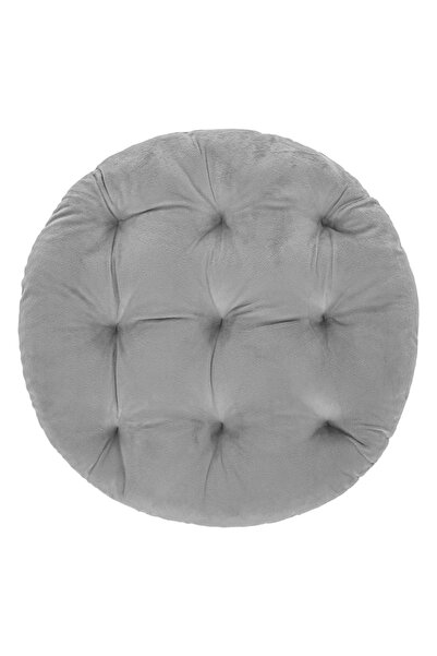 Zumzeria Pernă decorativă de iarnă, rotundă, gri, pentru scaun, Ø37cm