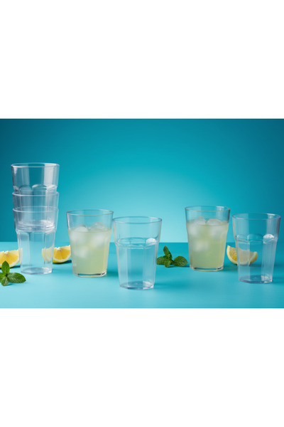 YAZICI Set of 15 270 ml Cocktail Glasses Hard Plastic Invitation Engagement W...