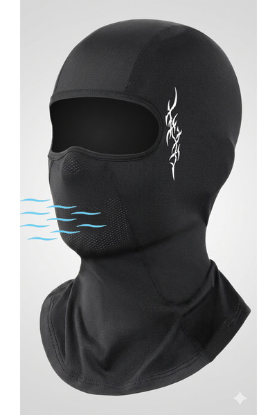 Premium Reflektörlü Siyah Kar Maskesi Model 109 Balaklava Balaclava Motorsiklet Scooter Bisiklet Spor