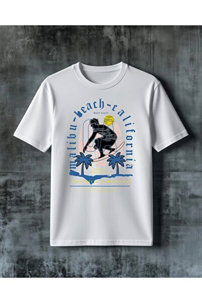 COMVİCHO Beach Ride Westcoast Printed Oversize T-Shirt