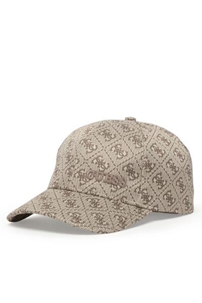 Guess BEJ DESENLİ LOGOLU KADIN ŞAPKA