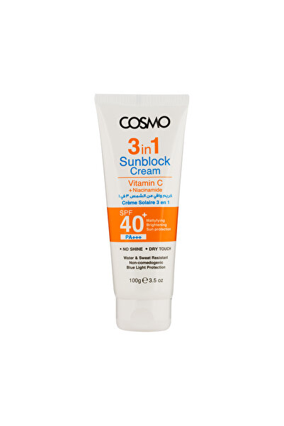 CD Cosmo Designs 3 in 1 Sunblock Cream SPF 40 PA+++ Vitamin C 100g with Niaci...