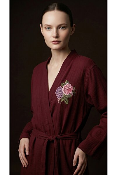 Minteks Halat tip kimono din muselină de bumbac 100% Shadowed Bloom