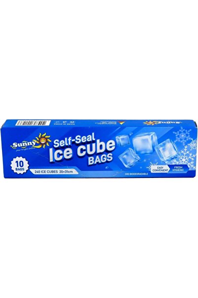 Sunny Your Bright choice Ice Cube Bags Self-Seal 240 Ice Cubes 20cm x 31cm, 10 Pieces