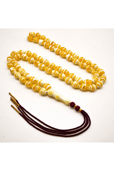 Generic Luxury Amber Limitation Premium Mastic Tasbih 66 Beads | Yellow White...