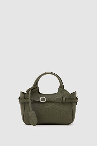 Shule Bags Osa Belt Detailed Crossbody Bag Olive Green
