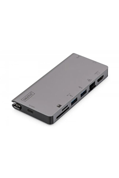 Digitus Dock de călătorie multiport USB-C, 8 porturi, gri, 2x video, 2x USB C...