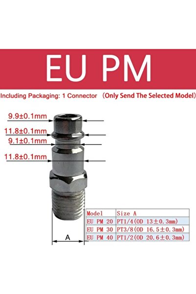 Choice22 وصلة هوائية سريعة التوصيل 20 EU PM EU، موصل خرطوم هواء، ملحقات ضاغط ...