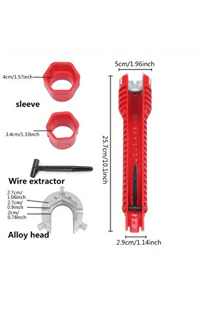 Choice 8 IN1 Red (8 in 1) Faucet and sink installer, multi-function wrench pl...