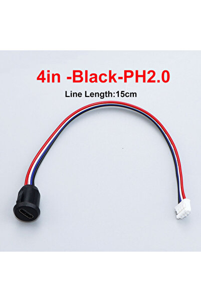 Choice4 5pcs 4P-Black-PH2.0 JCD 2Pin 4Pin USB Type C Connector Jack Female Wi...