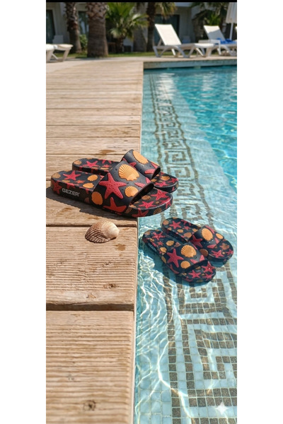 Deniz Terlik Women's Sea Star Patterned Sea Pool Anti-Slip Sole |   Gezer Sli...