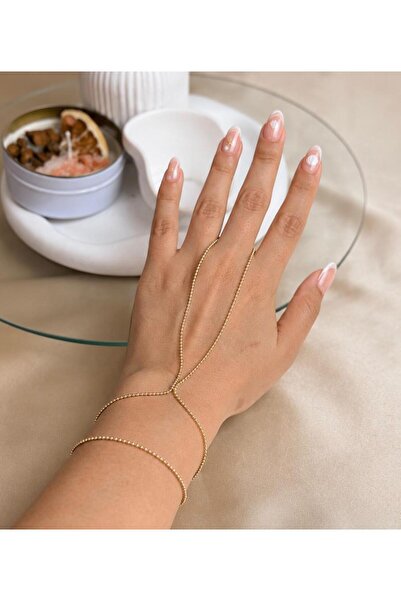 ANKA JEWELLRY Minimal Bead Model Gold Steel Women's Shahmeran Bracelet