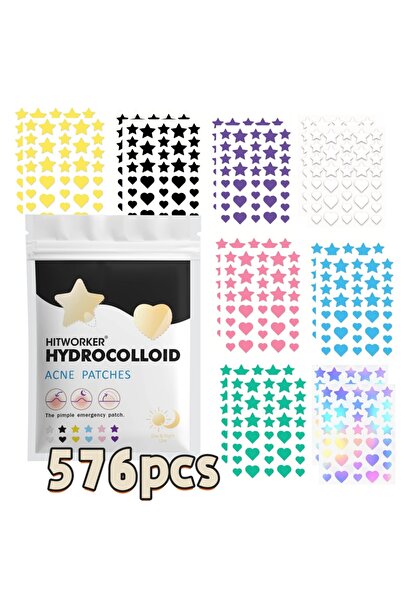 Choice 576pcs 576/1152pcs Cute Star Heart Design Acne Patches, Hydrocolloid S...