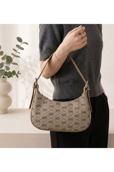 addy Modern Geometric Embroidered Hand and Shoulder Bag