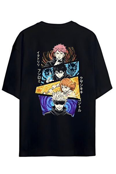 Grafftee Clothing Jujutsu Kaisen Anime Serisi Sırt ve Ön Baskılı Yazılı Pamuk...