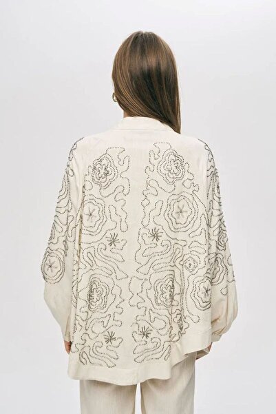 Hilals Butik Etnik Nakış İşlemeli Oversize Kimono