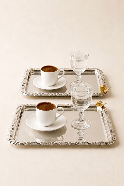 Kitchen Life 2-Piece Butterfly Square Stainless Steel Silver Decorative Prese...