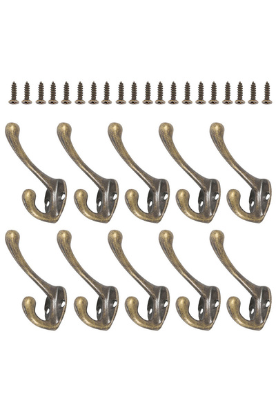 Choice1 10pcs 10/20pcs Bronze Coat Hooks Wall Mounted Coat Rack Vintage Cloth...