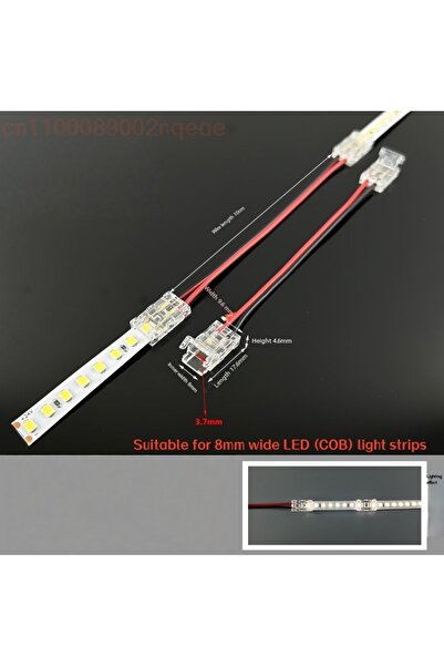 Choice6 5PCS 8P 2pin IP20 IP65 Strip-to-Strip COB Connector 8mm 5-24v 2pin LE...