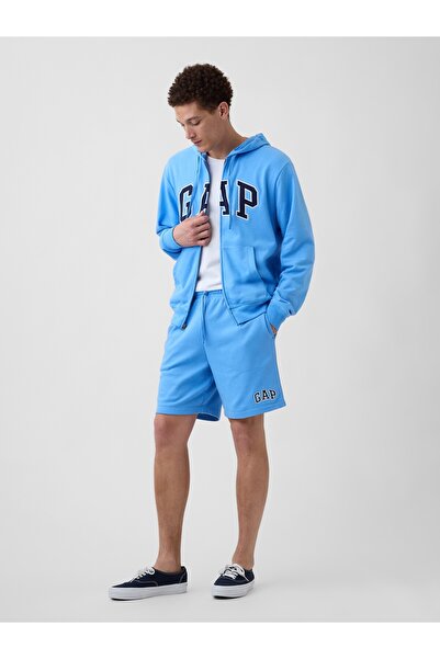 GAP Erkek Açık Mavi 8'' Logo Fransız Havlu Kumaş Şort