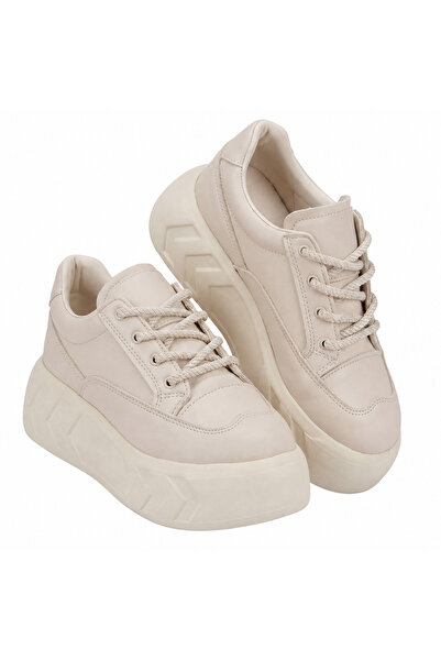 Barinoska Women's Beige Orthopedic Sneaker 4 cm Heeled Casual Sports Shoes wi...