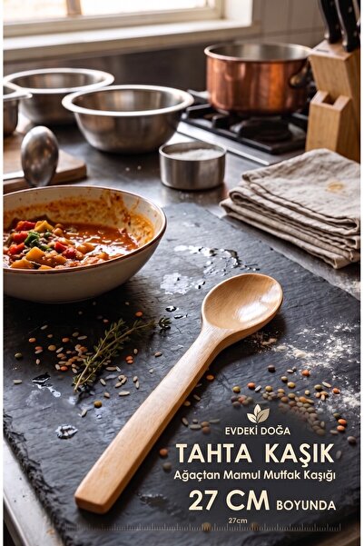 RED KİTCHEN Isıya Dayanıklı Bambu Yemek Hazırlama ve Karıştırma Kaşığı 27 CM