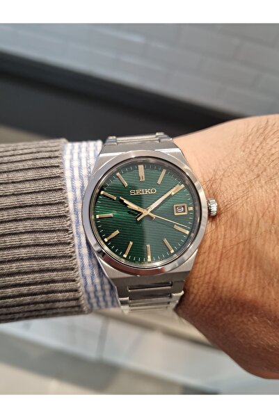 Seiko Green Dial with Calendar Steel Band, Sapphire Glass 10 Atm Water Resist...