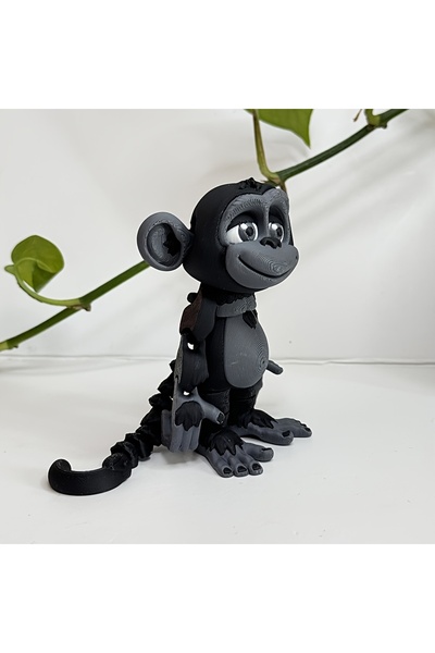 Choice1 black A Funny Monkey Statue, Multi-color 3D Printed Animal Set Orname...