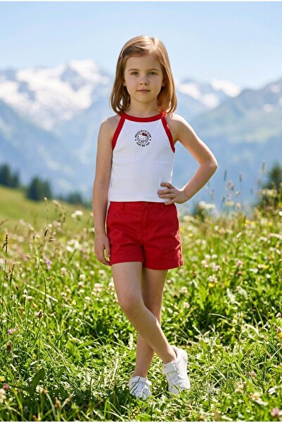 LCW STEPS Beyaz Halter Yaka Hello Kitty Baskılı Kız Çocuk Crop Atlet