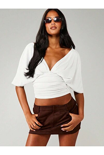 RABTEKS Women's Waist-Fitted Wide-Sleeve Double-Breasted V-Neck Draped Backle...