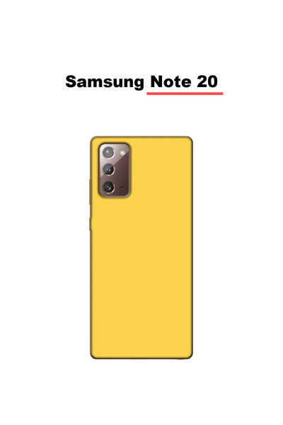 bewn Samsung Galaxy Note 20 Uyumlu Sarı Lansman İçi Kadife Telefon Kılıfı