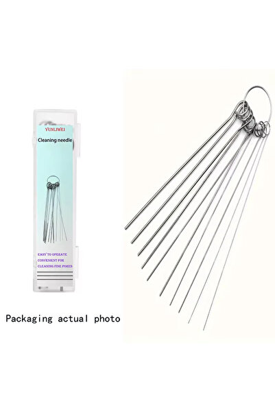 Choice silvery 10set Showerhead Cleaning Needle Stainless Steel Keyboards Sho...