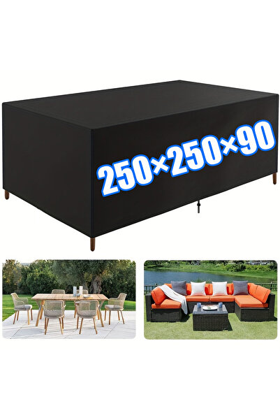 Choice 250x250x90cm black Outdoor Patio Furniture Cover - UV and Snow Resista...