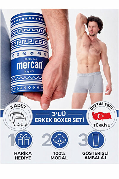 Mercan 3-Pack Gray Modal Boxers