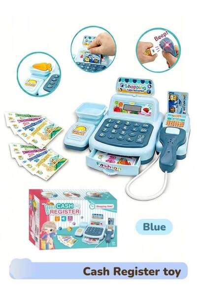 Generic لعبة آلة حاسبة وصندوق نقود للعب التخيلي، مجموعة لعب محل بقالة، لعبة ص...