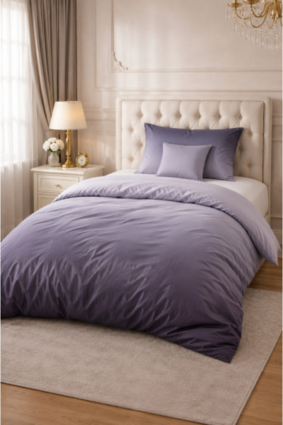 Sendia 1 Person Bed Linen 140 x 200 cm, degrade grey model, 3 pieces, cotton,...