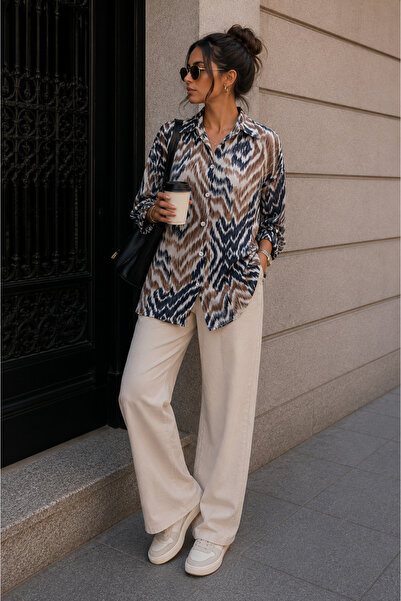 Get Crazy Women's Oversize Long Digital Printed Shirt