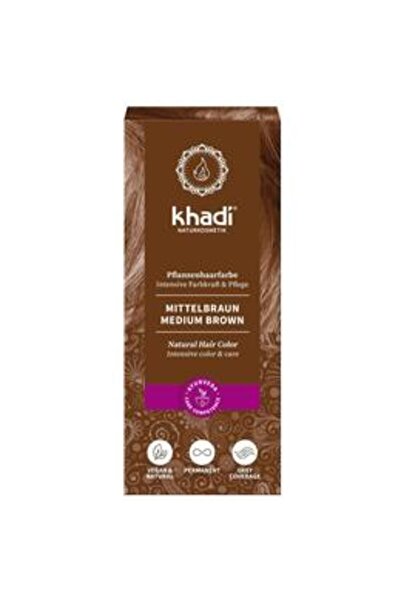 khadi Vopsea Naturala Henna Saten Mediu - Medium Brown Hair Color, 100 g