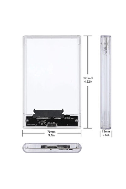 Choice transparent-1pc 2.5 Inch Transparent SATA to USB 3.0 Hard Drive Enclos...