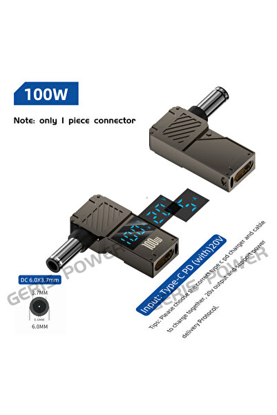 Choice13 6.0×3.7 ملم ​ محول طاقة PD100W من النوع C إلى قابس DC، محول شحن USB ...