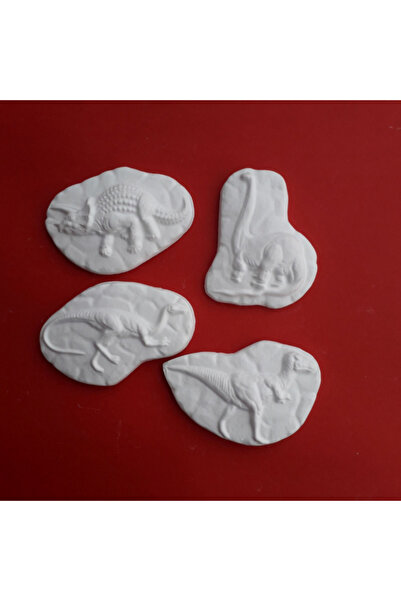 CREATIVITATEPLUS Set 4 figurine din ipsos Dinozauri, 10x6.5cm