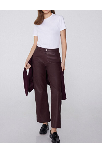 Evendi Faux Leather pants, Burgundy