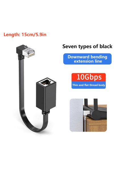 Choice محول A3 【Ultra 10G RJ45 ذكر إلى أنثى بزاوية 90 درجة مسطح فائق الانحناء...