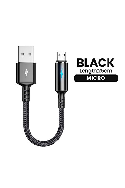 Choice كابل مايكرو 25 سم، كابل قصير 25 سم، كابل USB من النوع C، كابل USB A إل...