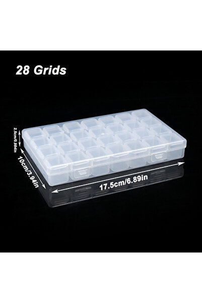 Choice1 28 Grids-Transparent 1pc 28 Grids Plastic Storage Box Adjustable Comp...