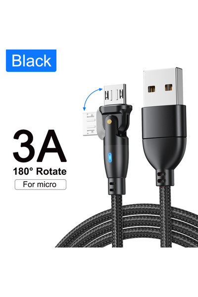 Choice10 كابل USB-A إلى مايكرو USB بطول 2 متر أسود من AUFU، كابل مايكرو USB 3...