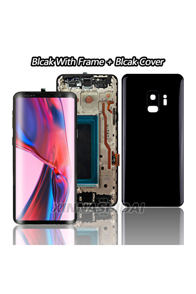 Choice شاشة عرض TFT LCD بإطار أسود لهاتف S9 مع غطاء خلفي وإطار وشاشة لمس رقمية